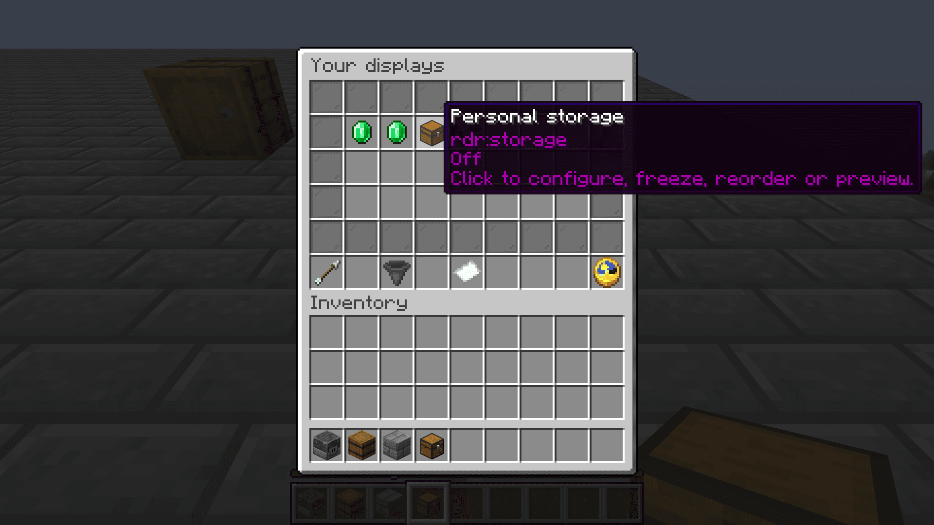 RCore personal display settings showing a provider and its configuration controls