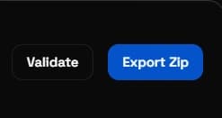 Ranks editor validation and export flow used to review issues before downloading the config bundle.